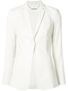 Elie Tahari - One Button Blazer - Women - Linen/flax/polyester/spandex/elastane/triacetate - 8, White, Linen/flax/polyester/spandex/elastane/triacetate
