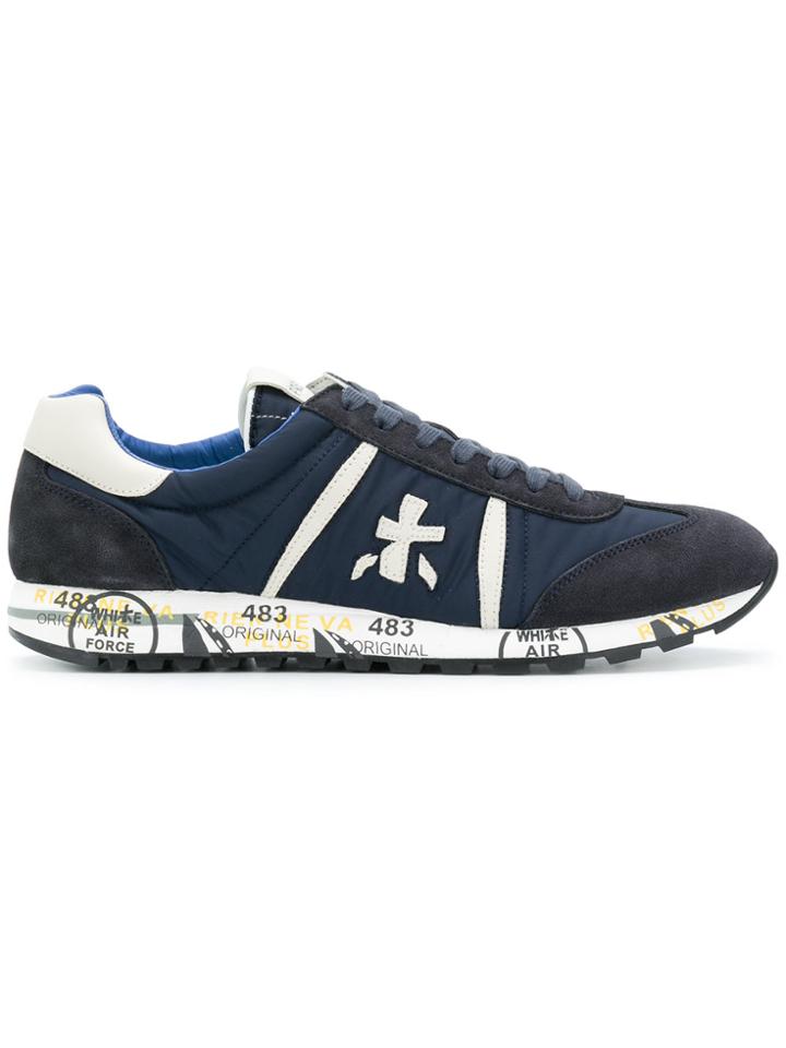 White Premiata Lucy Sneakers - Blue