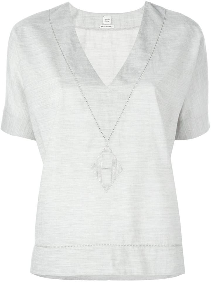 Hermès Vintage V-neck Top