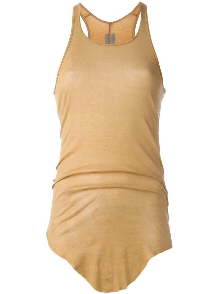 Rick Owens Curved Hem Tank Top, Women's, Size: 40, Nude/neutrals, Cotton
