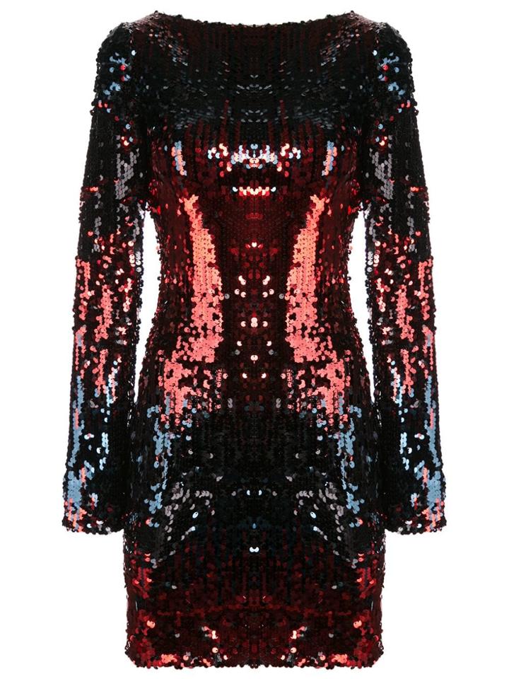 Talbot Runhof Lorena Sequin Mini Dress - Black