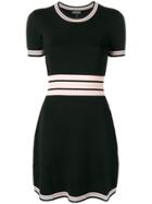 Emporio Armani Contrast Stripes Knitted Dress - Black