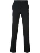 Comme Des Garçons Homme Plus Pinstripe Tapered Trousers, Men's, Size: Medium, Blue, Polyester/cupro