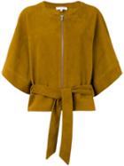 Iro - Kimono Leather Jacket - Women - Goat Suede - 40, Nude/neutrals, Goat Suede