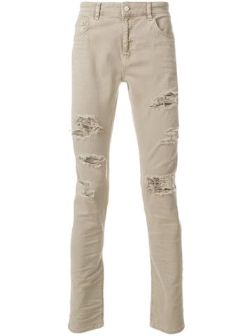 Super Légère Distressed Fitted Trousers - Nude & Neutrals