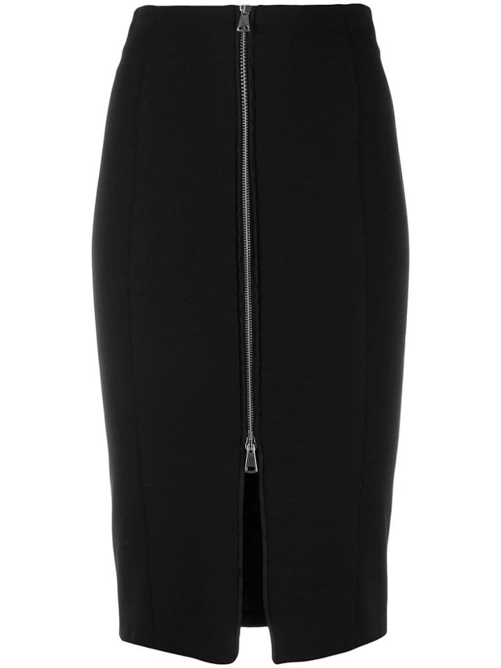 Pinko Front Zip Pencil Skirt - Black