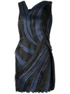 Lanvin Pleated Asymmetric Mini Dress - Black