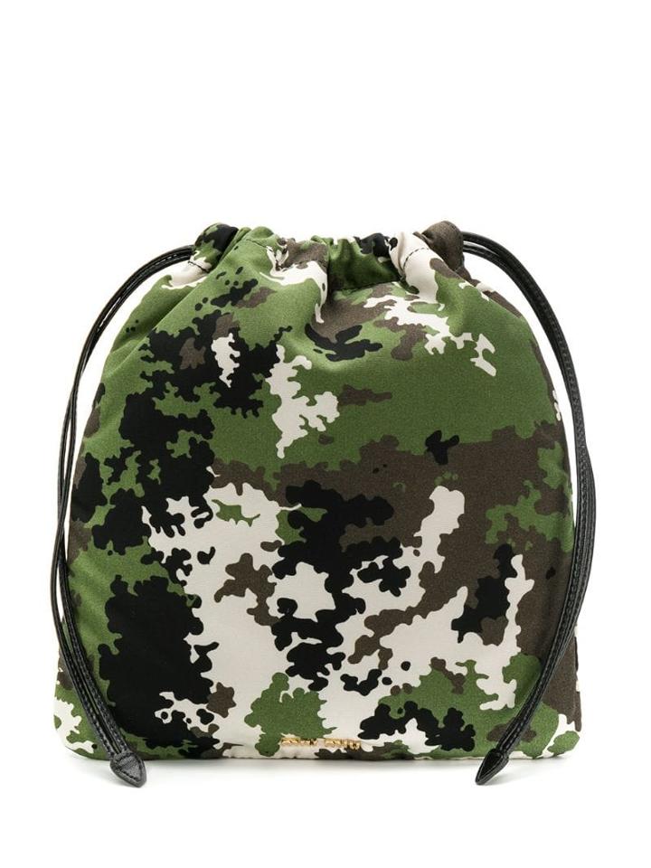 Miu Miu Camouflage Makeup Bag - Green