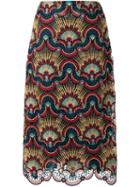 Valentino 'star Stripes' Macrame Skirt, Women's, Size: 40, Polyester/cotton/metallic Fibre/spandex/elastane