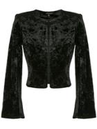 Alberto Makali Cropped Textured Jacket - Black