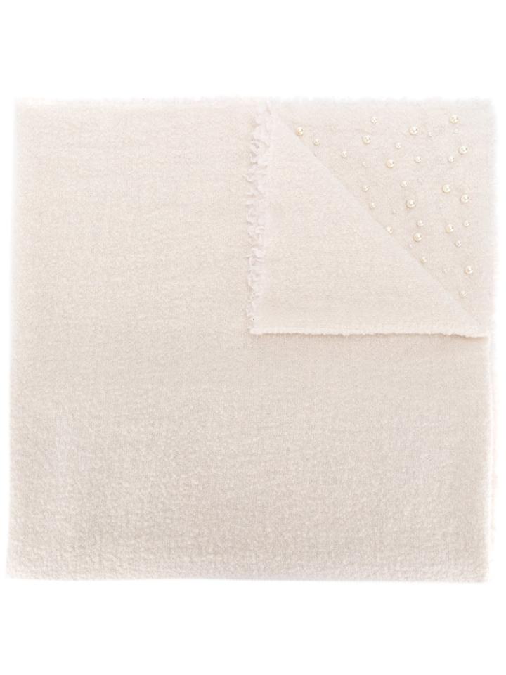 Faliero Sarti Beaded Scarf - White
