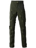 Walter Van Beirendonck Zip Pocket Cargo Trousers, Men's, Size: Large, Green, Cotton