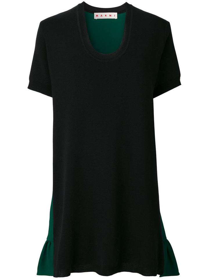 Marni - Gathered Scoop Neck Dress - Women - Cotton/polyamide/viscose/virgin Wool - 42, Green, Cotton/polyamide/viscose/virgin Wool