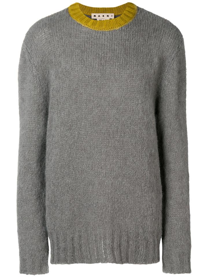 Marni Heavy Contrast-collar Jumper - Grey
