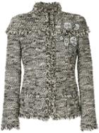 Chanel Pre-owned Cc Button Tweed Jacket - Black