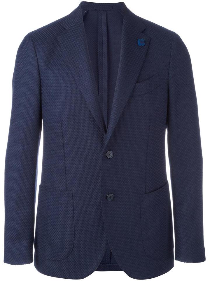 Lardini Two-button Blazer, Men's, Size: 54, Blue, Spandex/elastane/cupro/viscose/wool