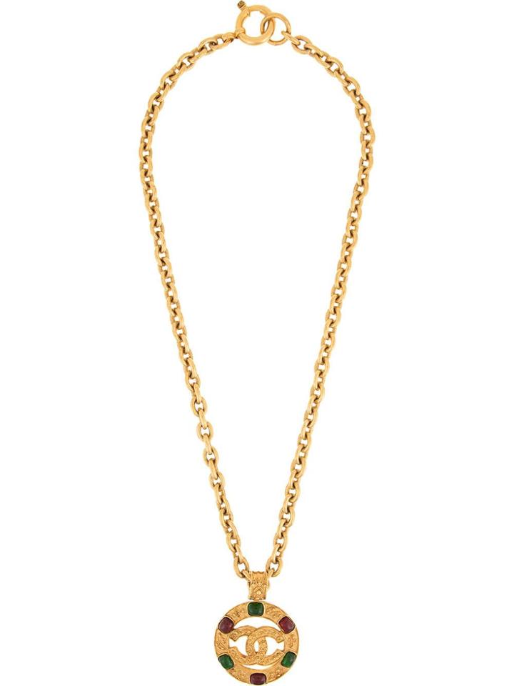 Chanel Vintage Chanel Chain Medallion Pendant Necklace - Gold