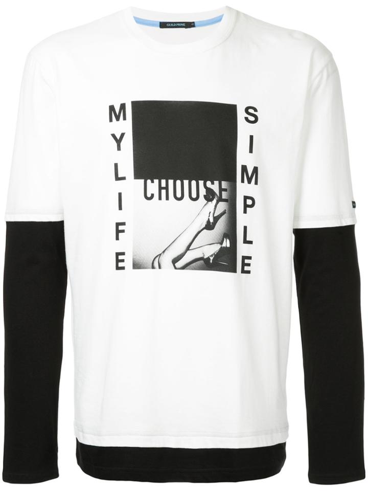 Guild Prime Graphic Print Contrast T-shirt - White