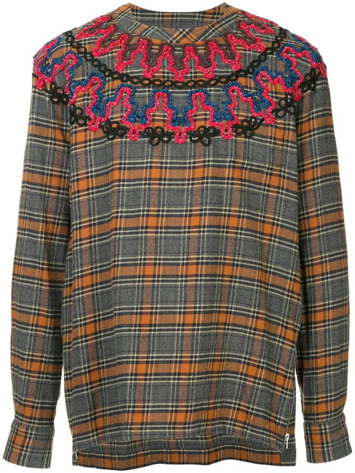 Sacai Checked Jumper - Grey