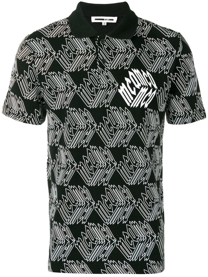 Mcq Alexander Mcqueen Printed Polo Shirt - Black