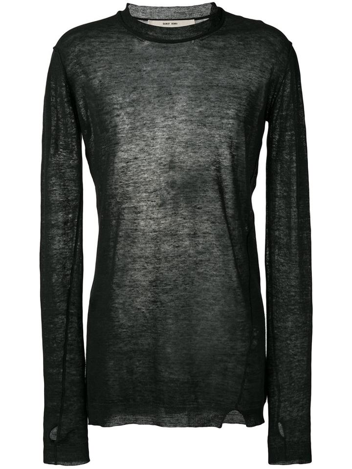 Slim Fit Sweatshirt - Men - Linen/flax - S, Black, Linen/flax, Damir Doma