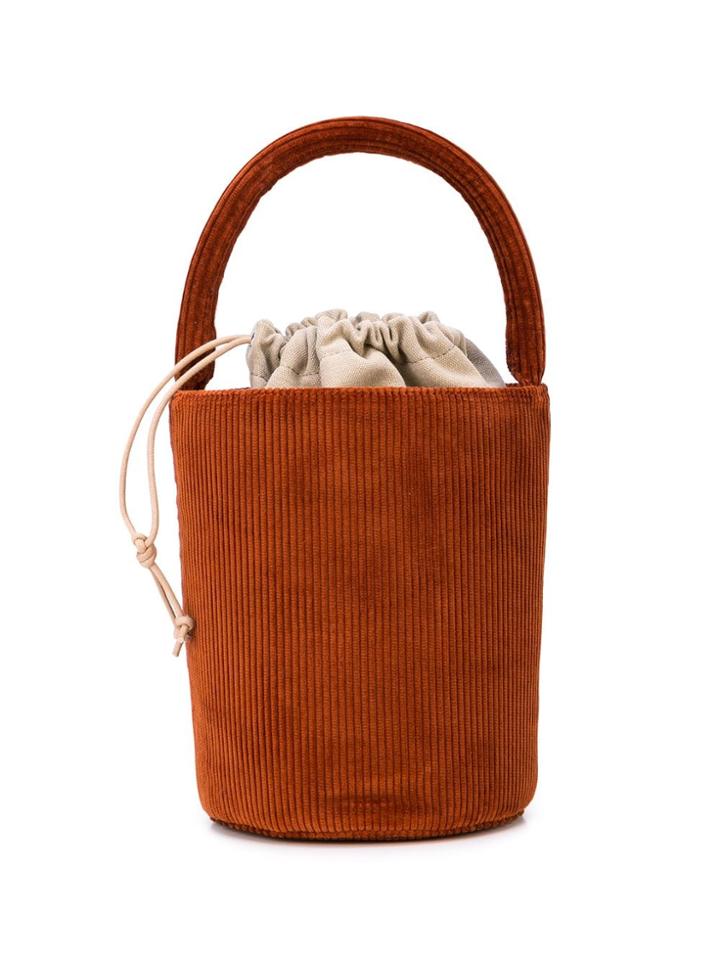 Loeffler Randall Lea Corduroy Bucket Bag - Orange
