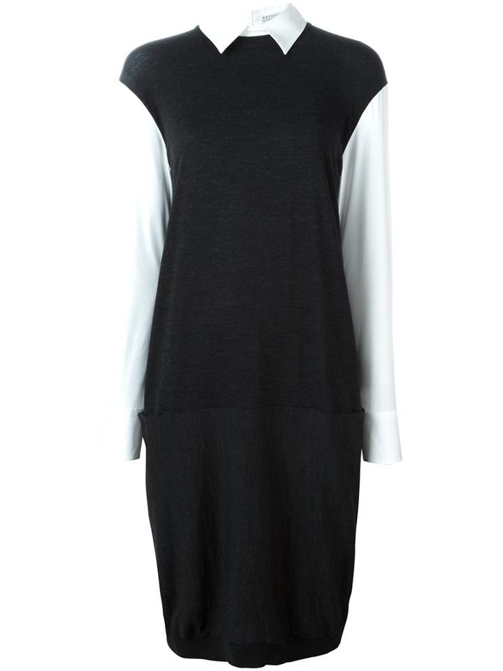 Brunello Cucinelli Shirt Collar Knitted Dress