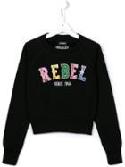Dsquared2 Kids Rebel Embroidered Sweatshirt, Girl's, Size: 14 Yrs, Black