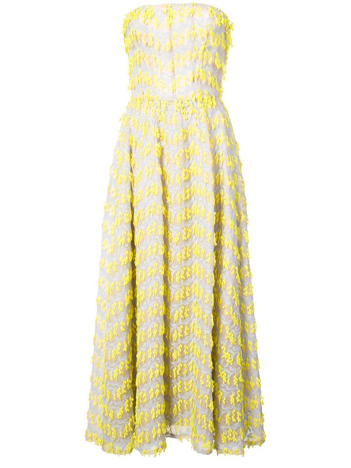 Carolina Herrera Strapless Cocktail Dress - Yellow & Orange