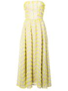 Carolina Herrera Strapless Cocktail Dress - Yellow & Orange