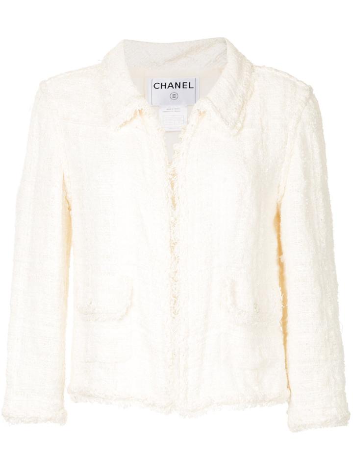 Chanel Vintage Slim Fit Tweed Jacket - White