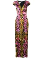 Temperley London Floral Printed Knotted Dress - Black