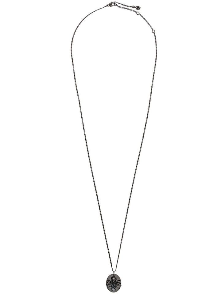 Alexander Mcqueen Skull Detailed Spider Necklace - Black