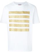 Palm Angels Glitter Stripe T-shirt, Men's, Size: Xl, White, Cotton