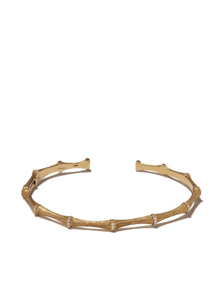 Annoushka 18kt Yellow Gold Dream Catcher Bamboo Diamond Cuff - 18ct