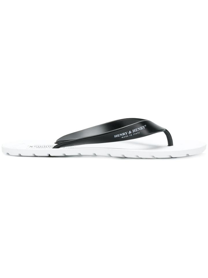 Neighborhood Logo Print Flip Flops - White