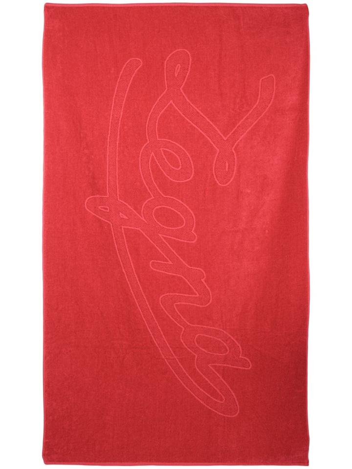 Ermenegildo Zegna Logo Embossed Beach Towel - Red