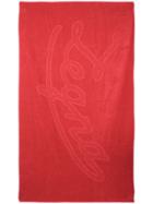 Ermenegildo Zegna Logo Embossed Beach Towel - Red
