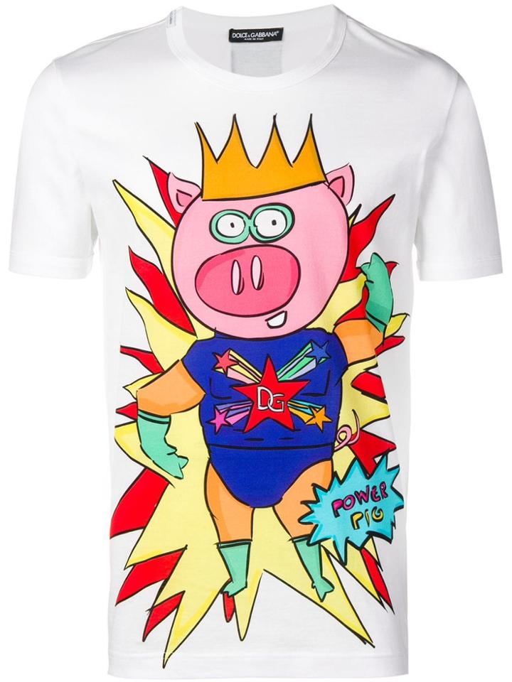 Dolce & Gabbana Power Pig Print T-shirt - White