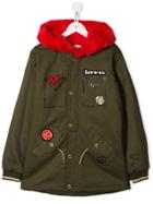 Little Marc Jacobs Teen Embroidered Patch Jacket - Green