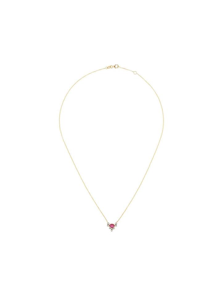 Yannis Sergakis Black Diamond And Ruby Pendant Necklace - Red