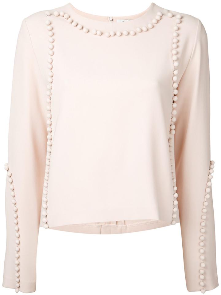 Donnah Mabel - Spheres Applique Top - Women - Polyester/triacetate - 0, Pink/purple, Polyester/triacetate