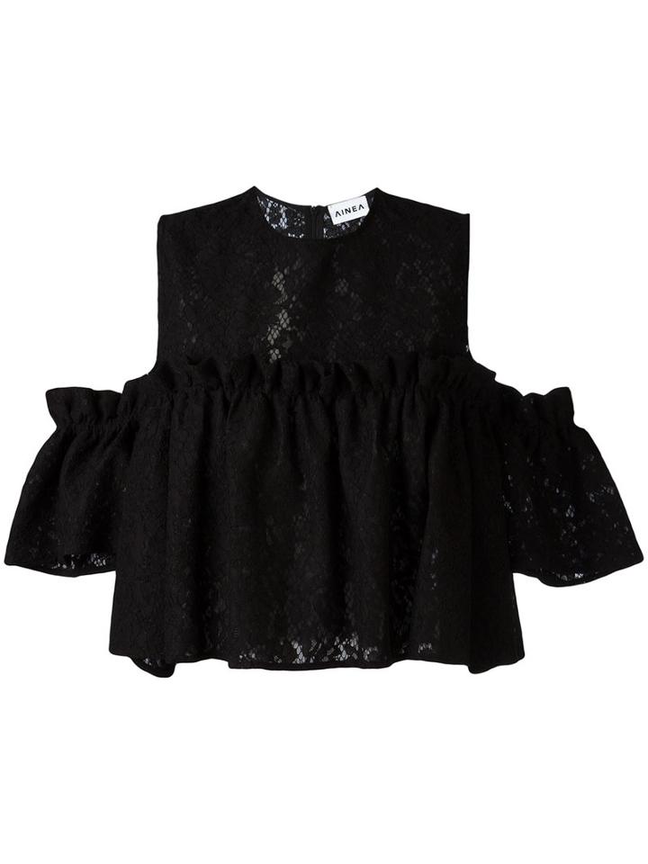 Ainea - Lace Tank Top - Women - Cotton/nylon/polyester - 42, Black, Cotton/nylon/polyester