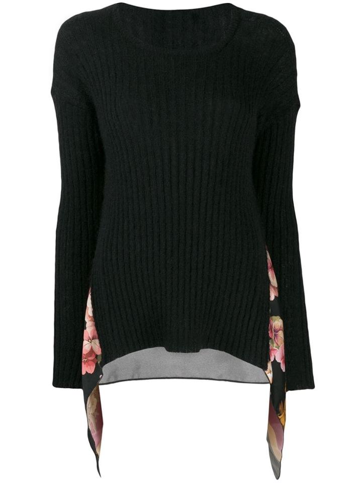Twin-set Printed Insert Jumper - Black