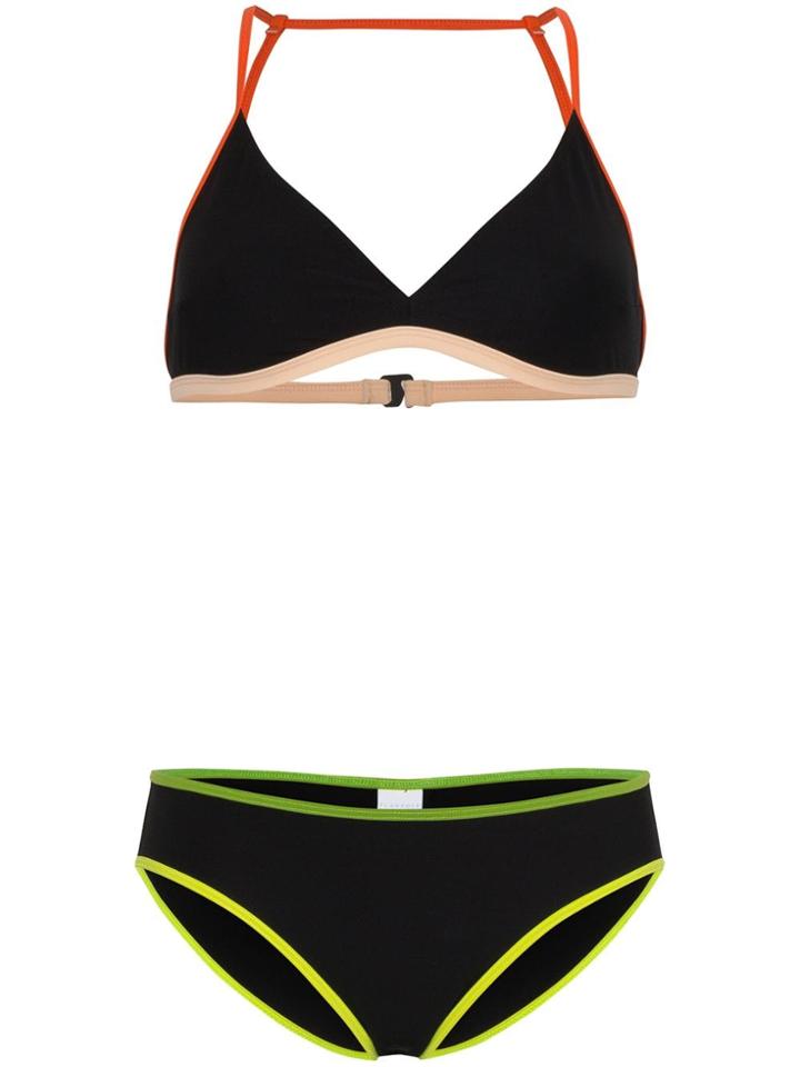 Flagpole Ellie Contrast-trim Bikini - Black