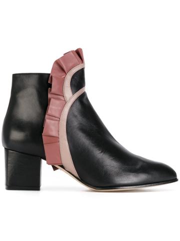Racine Carree Ruffled Boots - Black
