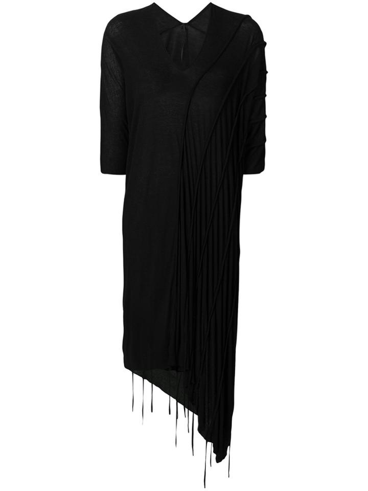 Masnada Draped Midi Sweater Dress - Black