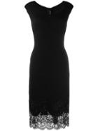 Ermanno Scervino Lace Hem Knitted Dress - Black