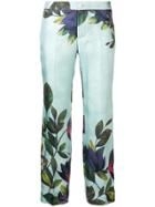 F.r.s For Restless Sleepers Floral Cropped Trousers - Blue