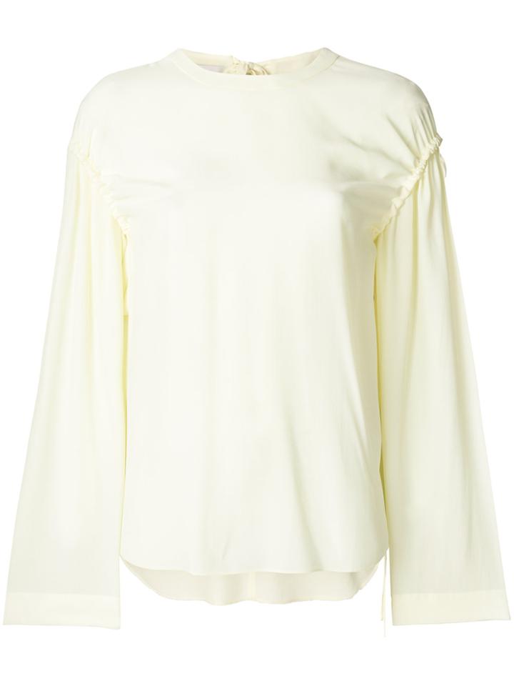 Cédric Charlier Gathered Sleeves Blouse - Yellow & Orange